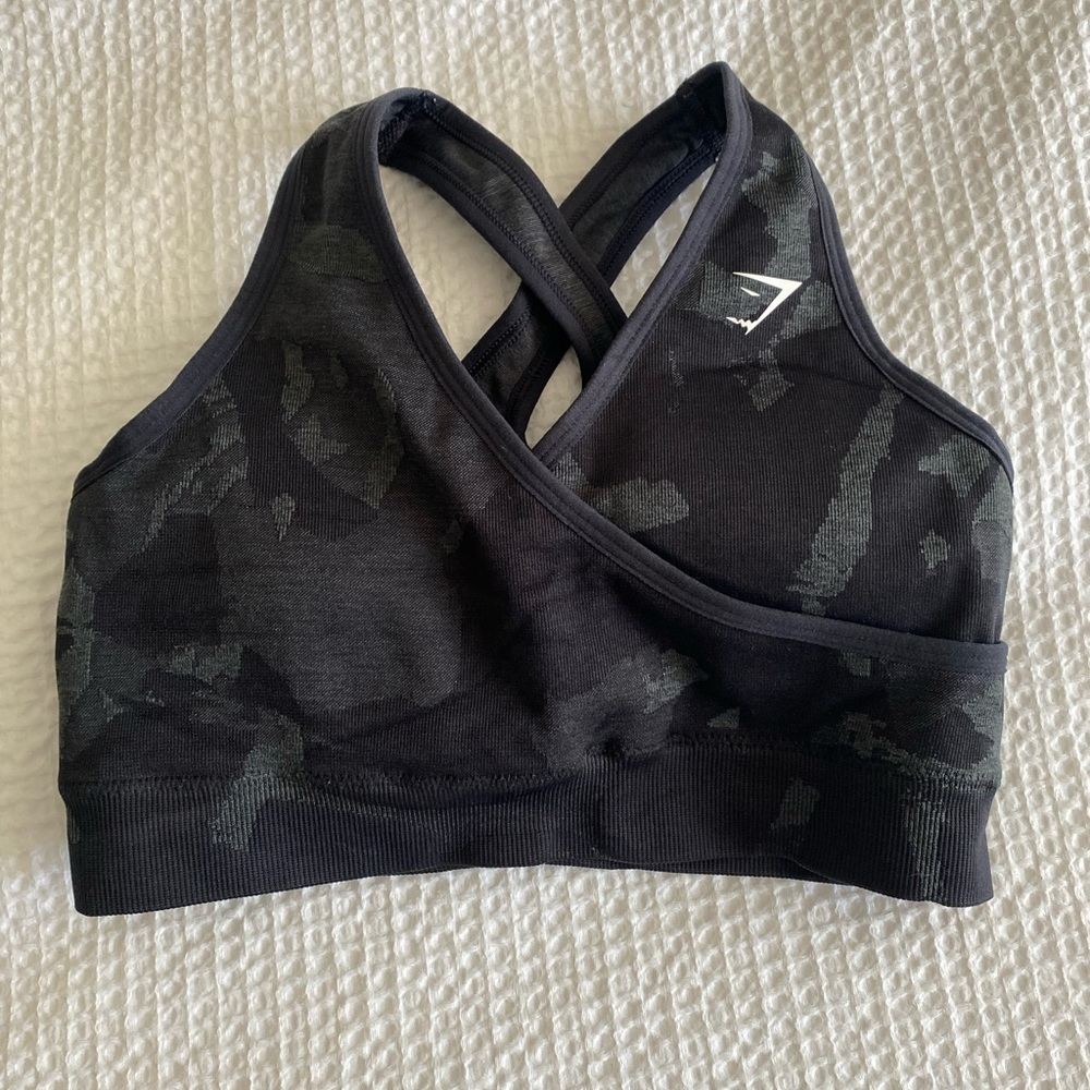 Gymshark Black Camo Sports Bra